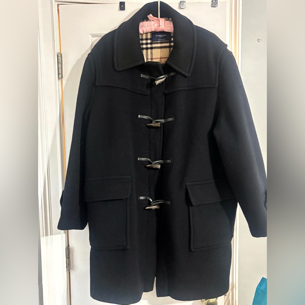 Burberry Black Duffle Coat